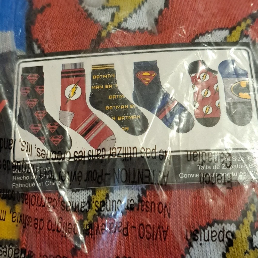Men's 6-pack Variety Socks, 10-13, Justice League